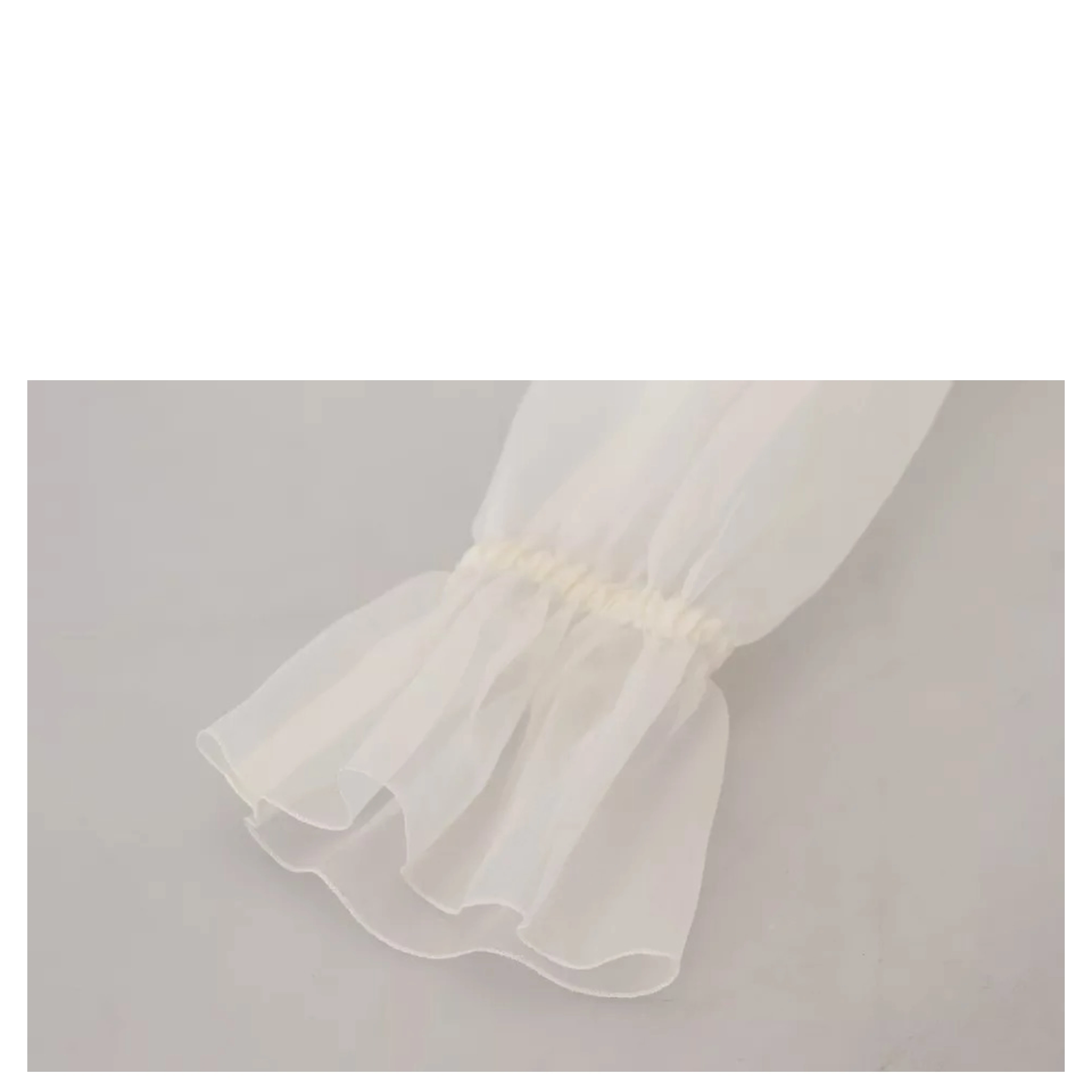White Ascot Collar Long Sleeves Blouse Top