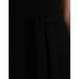 Black Sheath Halter Sleeveless Midi Dress