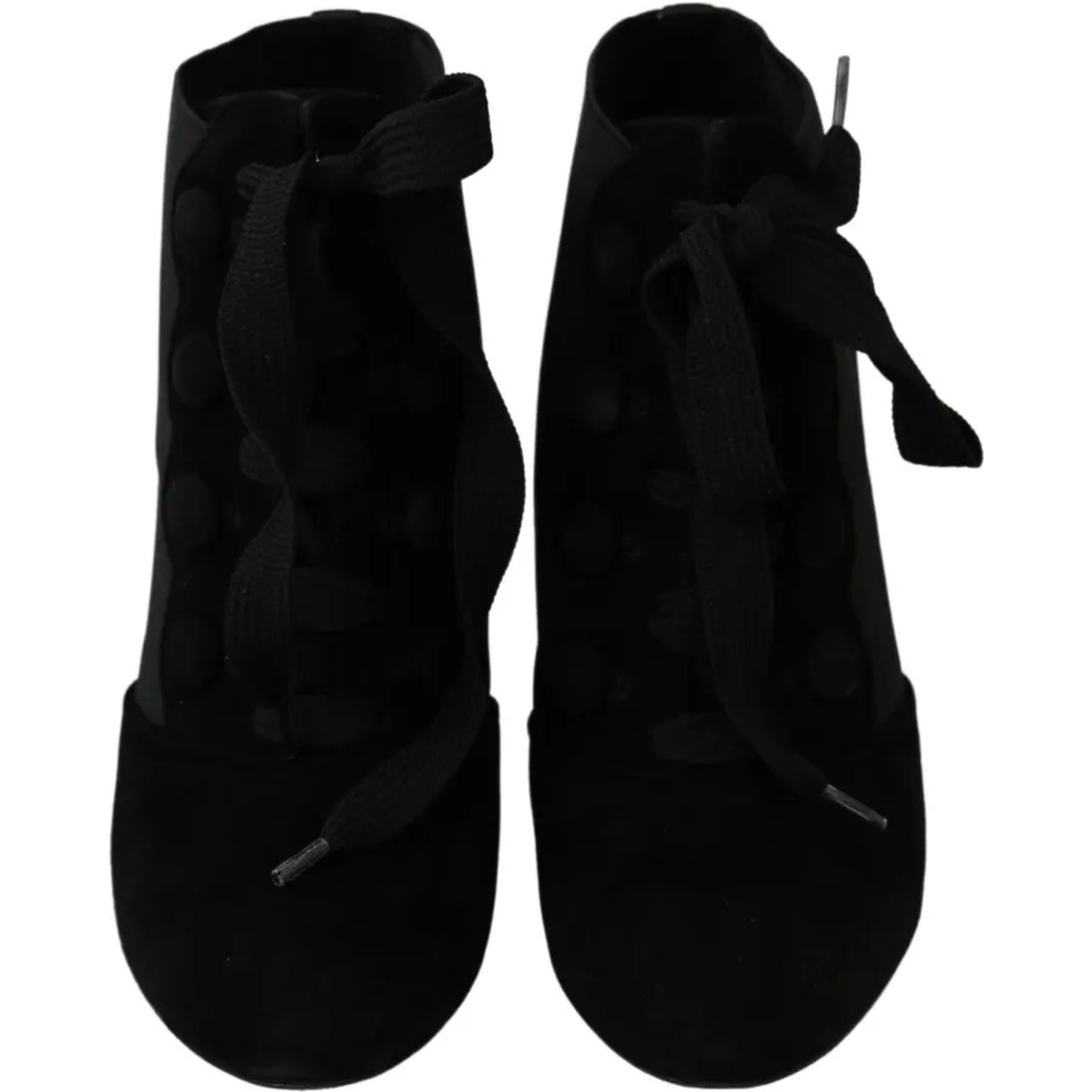 Black Suede Stretch Ankle Boots Booties Shoes