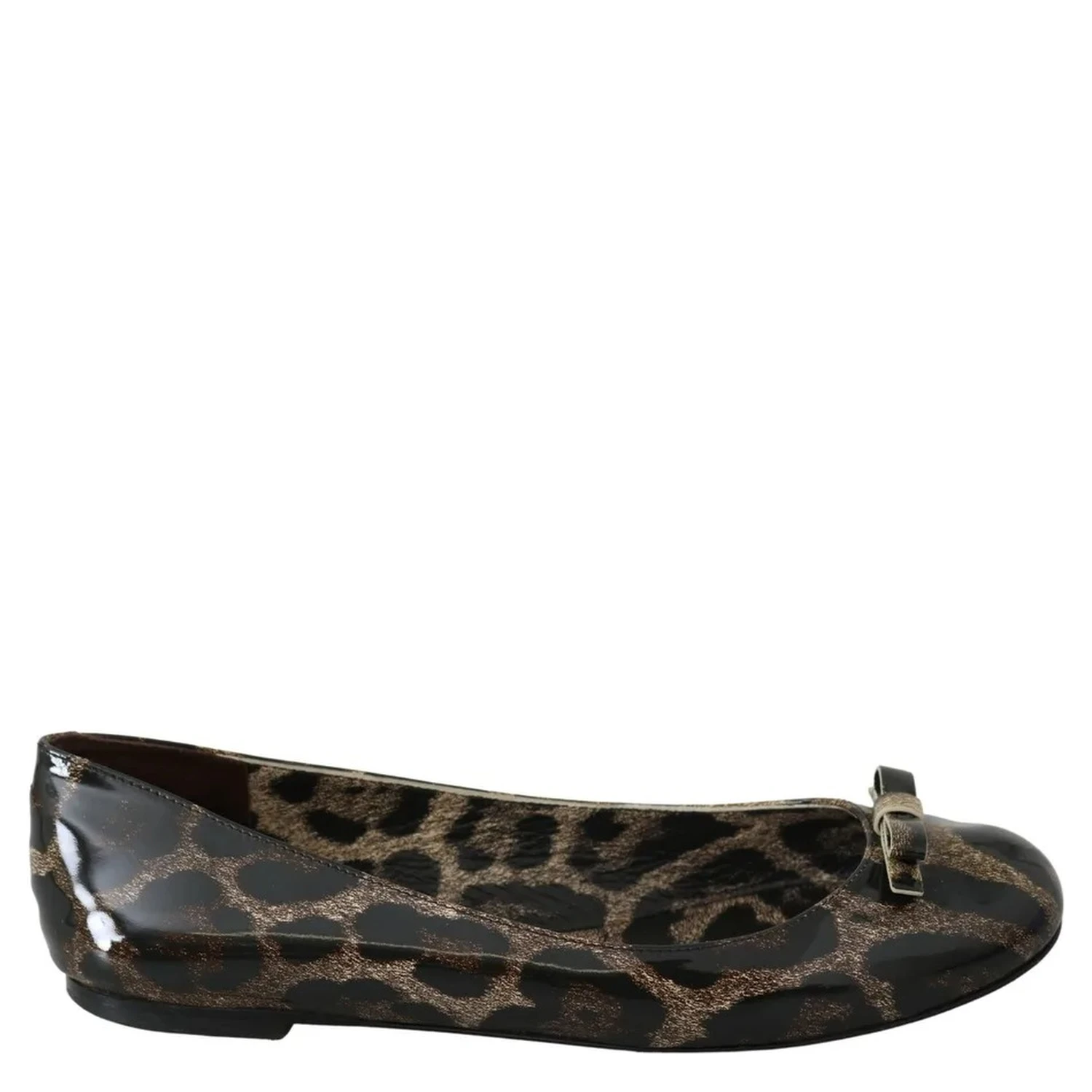 Brown Leopard Ballerina Flats Leather Shoes