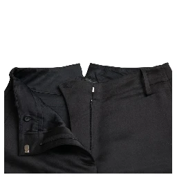 Black High Waist Capri Cropped Pants