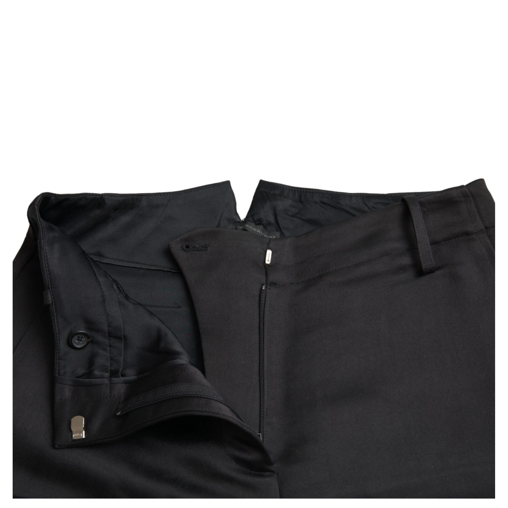 Black High Waist Capri Cropped Pants