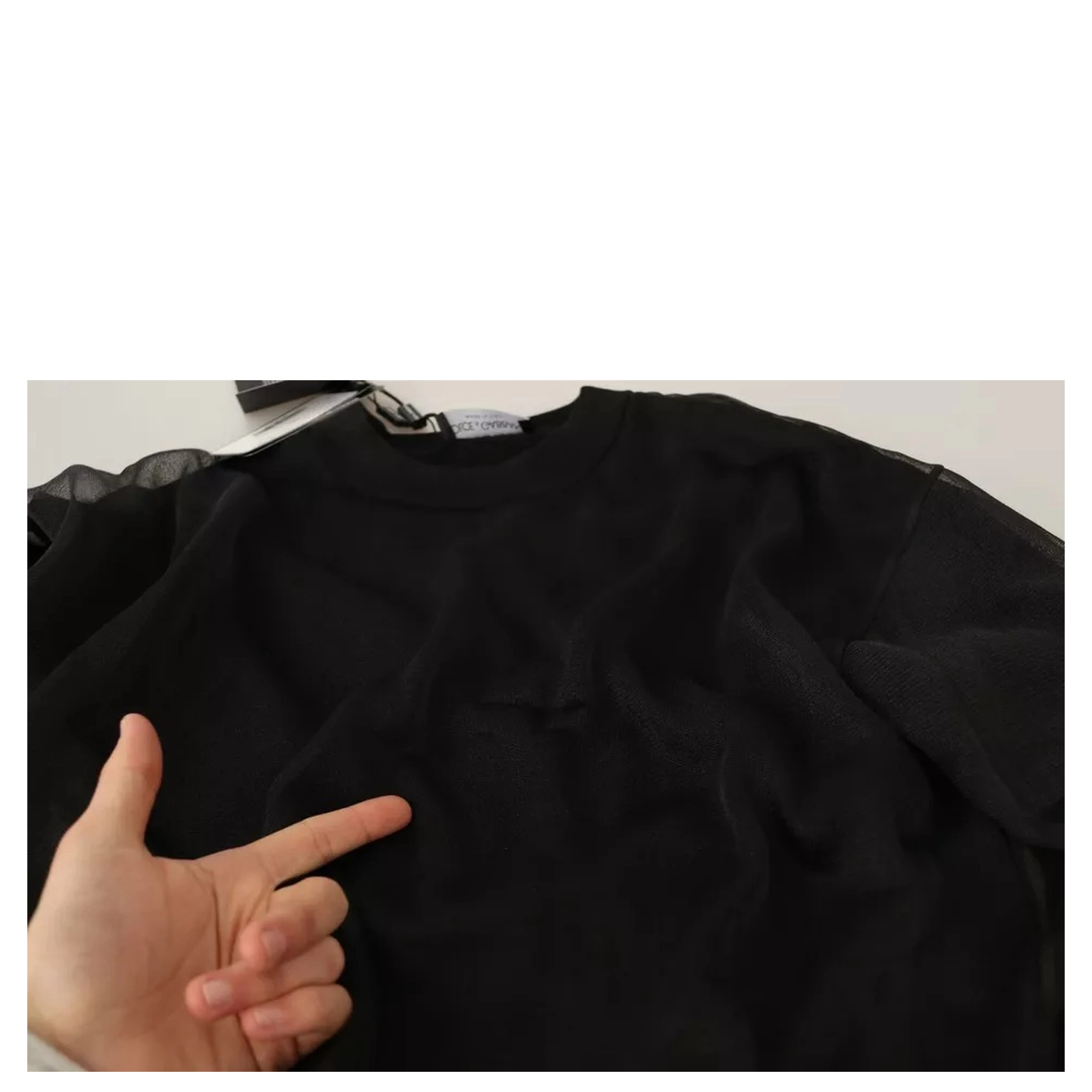 Black Logo Crewneck Long Sleeve Pullover Sweater