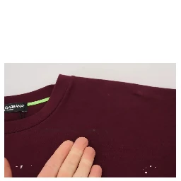Bordeaux D&G Print Round Neck Cotton T-shirt
