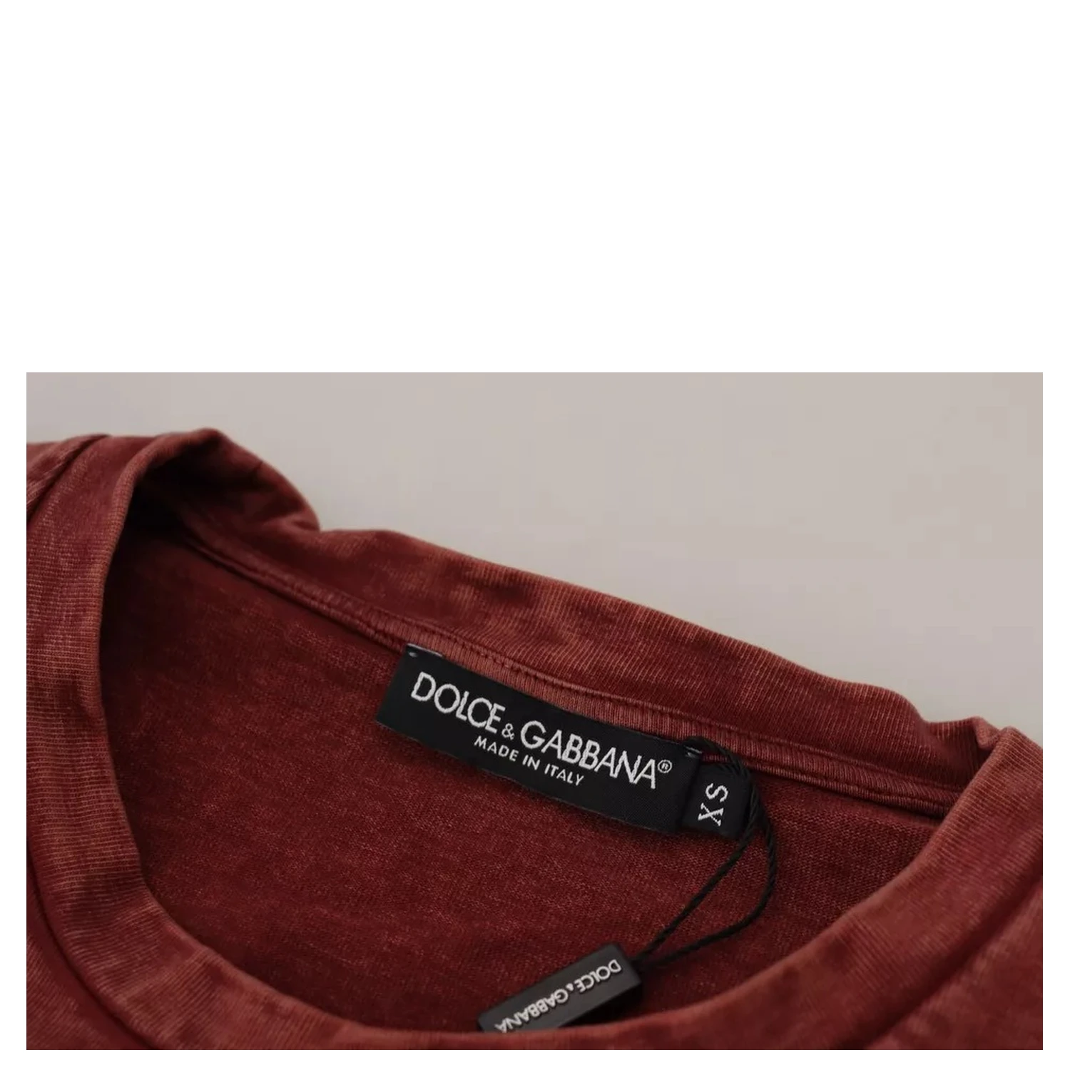 Maroon Printed Crewneck Tee Cotton T-shirt