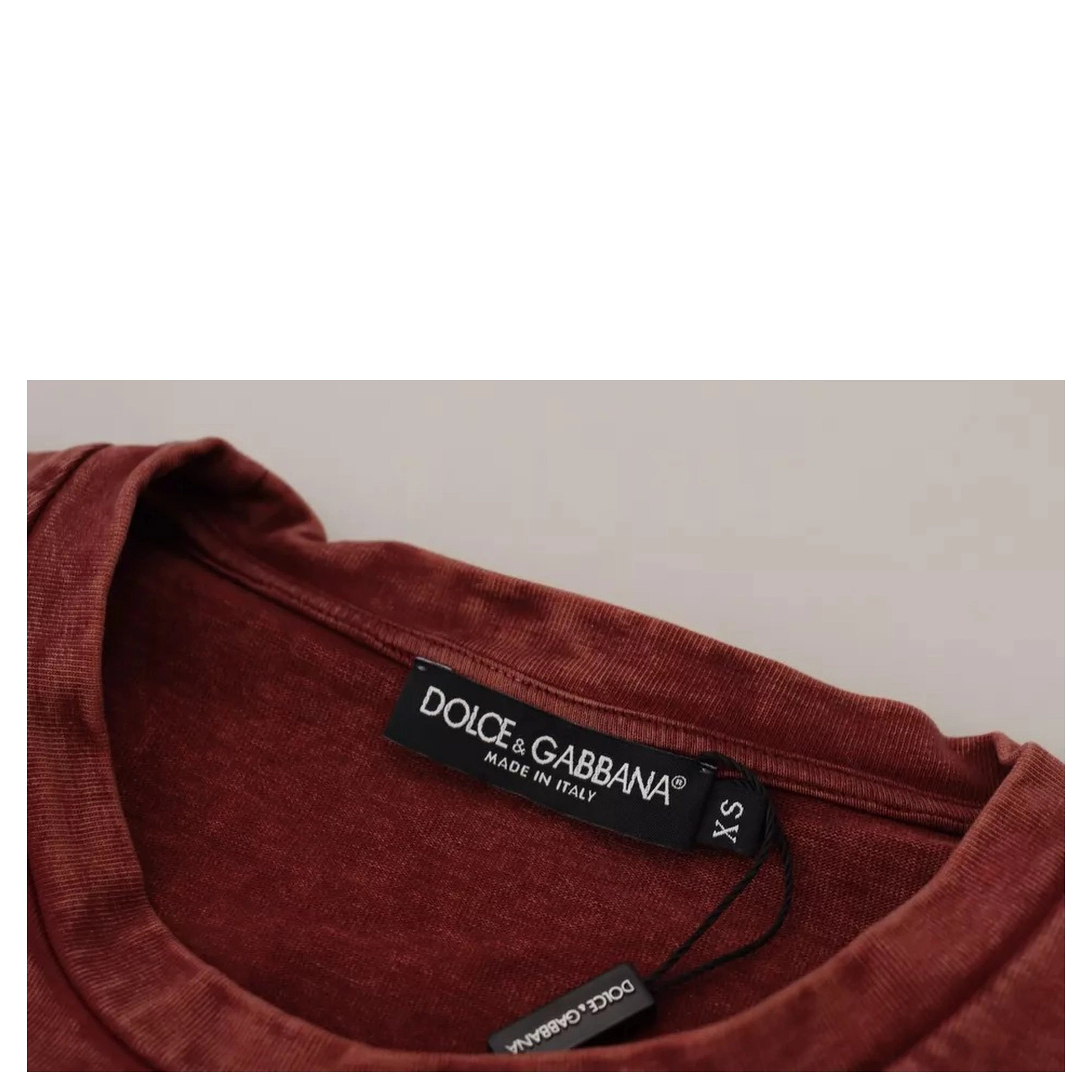 Maroon Printed Crewneck Tee Cotton T-shirt