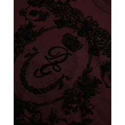 Maroon DG Crown Floral Crewneck Men T-shirt