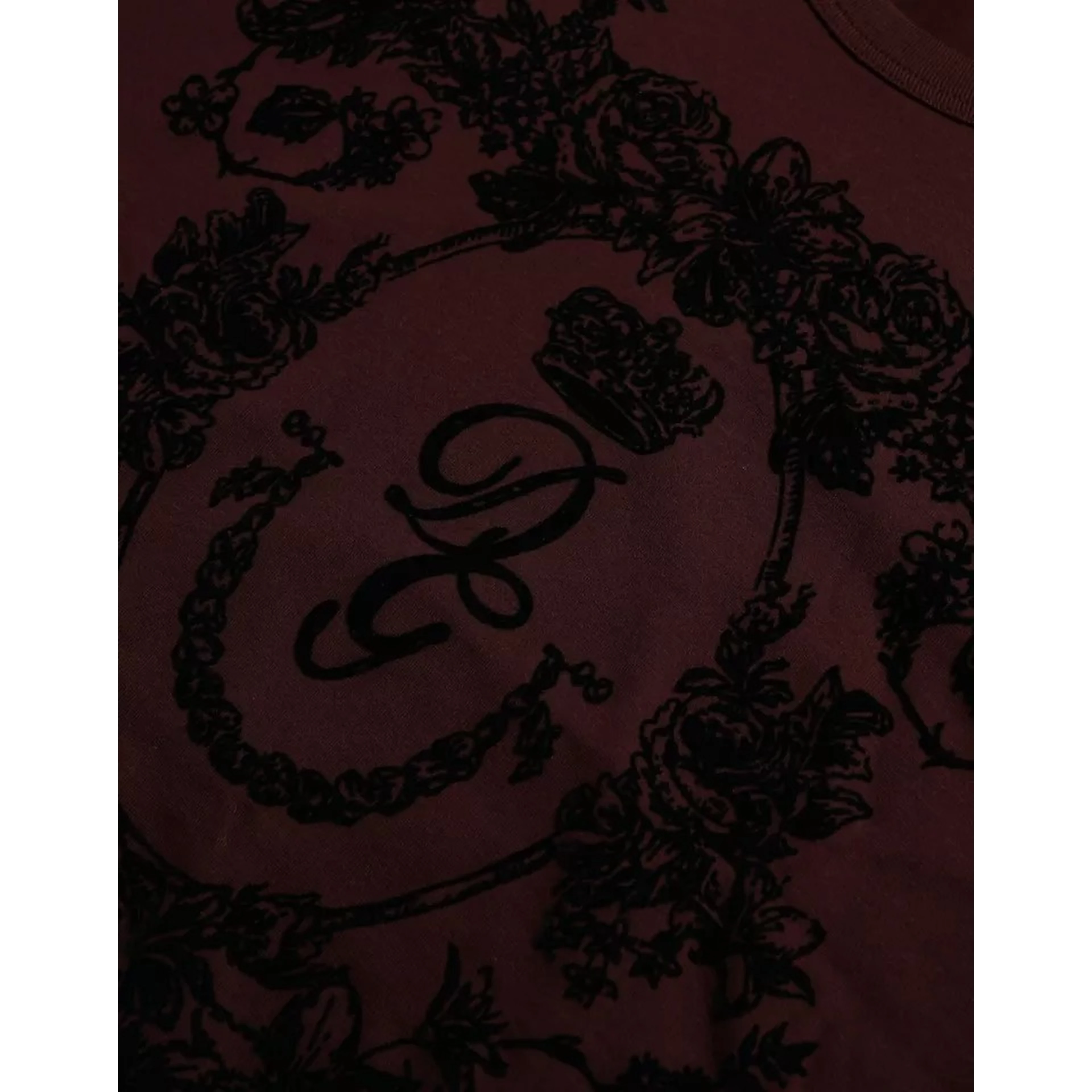 Maroon DG Crown Floral Crewneck Men T-shirt