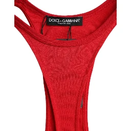 Red Nylon Stretch Bodycon Sheath Mini Dress