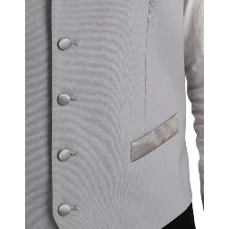 Light Blue Wool Formal Dress Waistcoat Vest