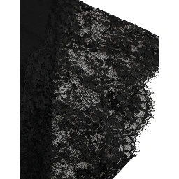 Black Sacred Heart Print Cotton Lace T-shirt