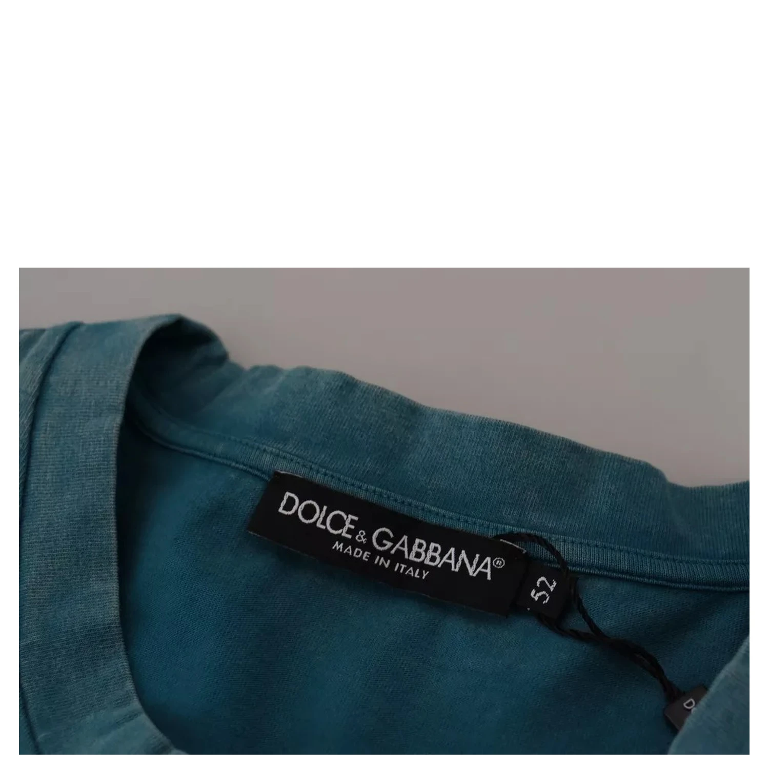 Blue Logo Print Crewneck Tee Cotton T-shirt