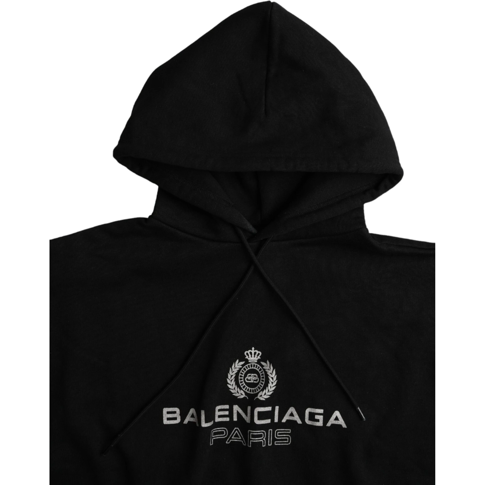 Black Cotton Logo Hooded Pullover Sweatshirt Sweater