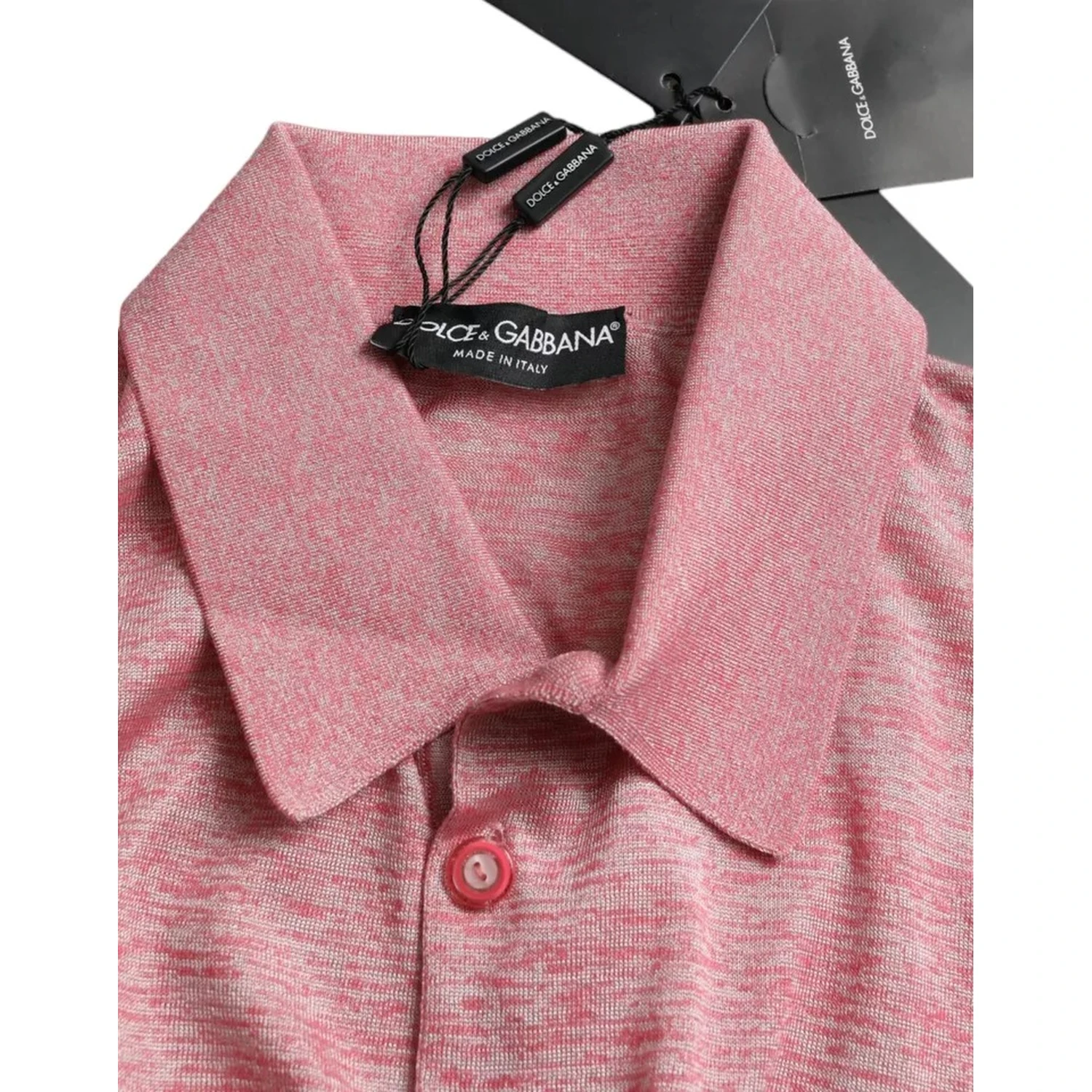 Pink Polyester Collared Men Pullover Sweater