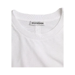White Cotton Crew Neck Short Sleeves T-shirt