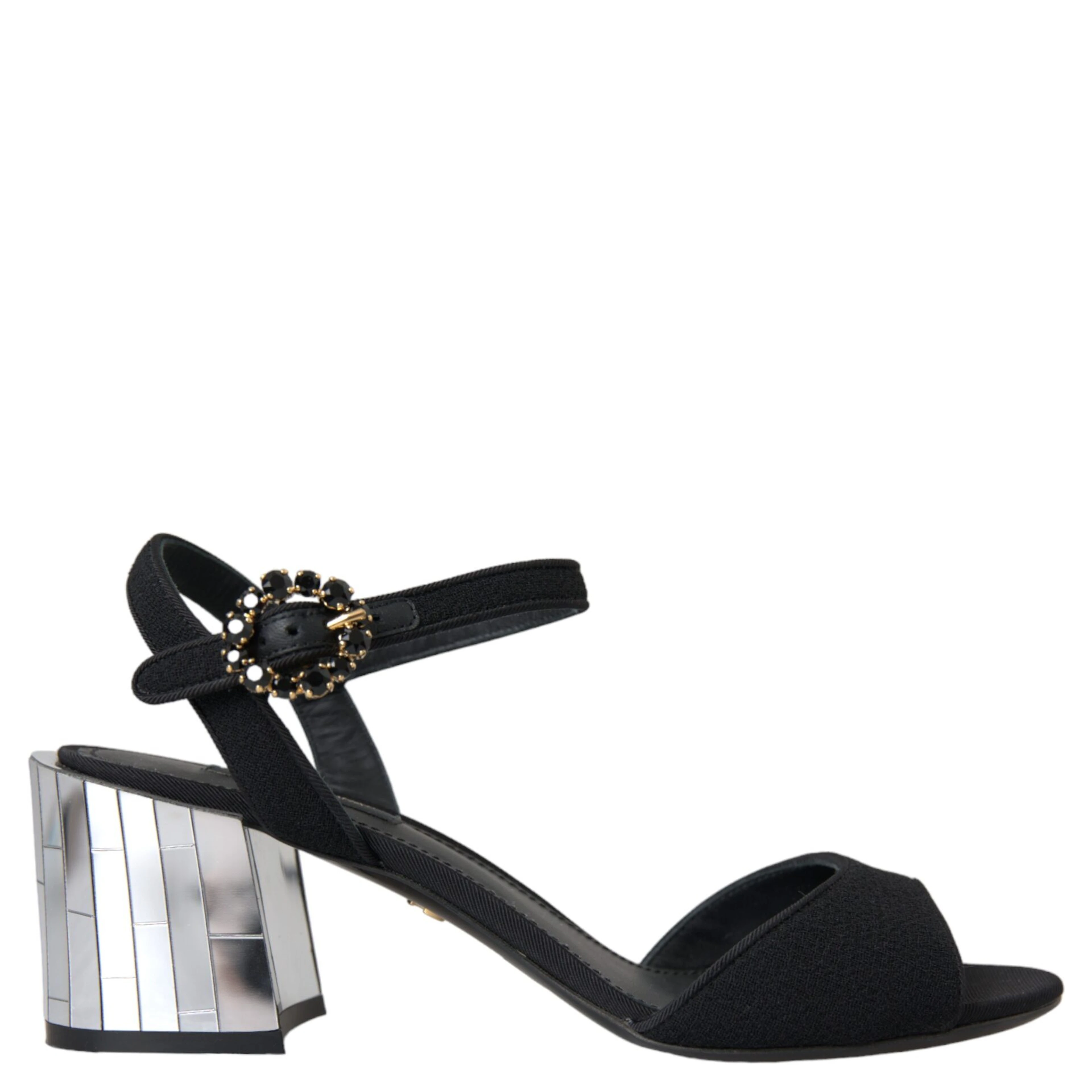 Black Crystal Ankle Strap Keira Sandal Shoes