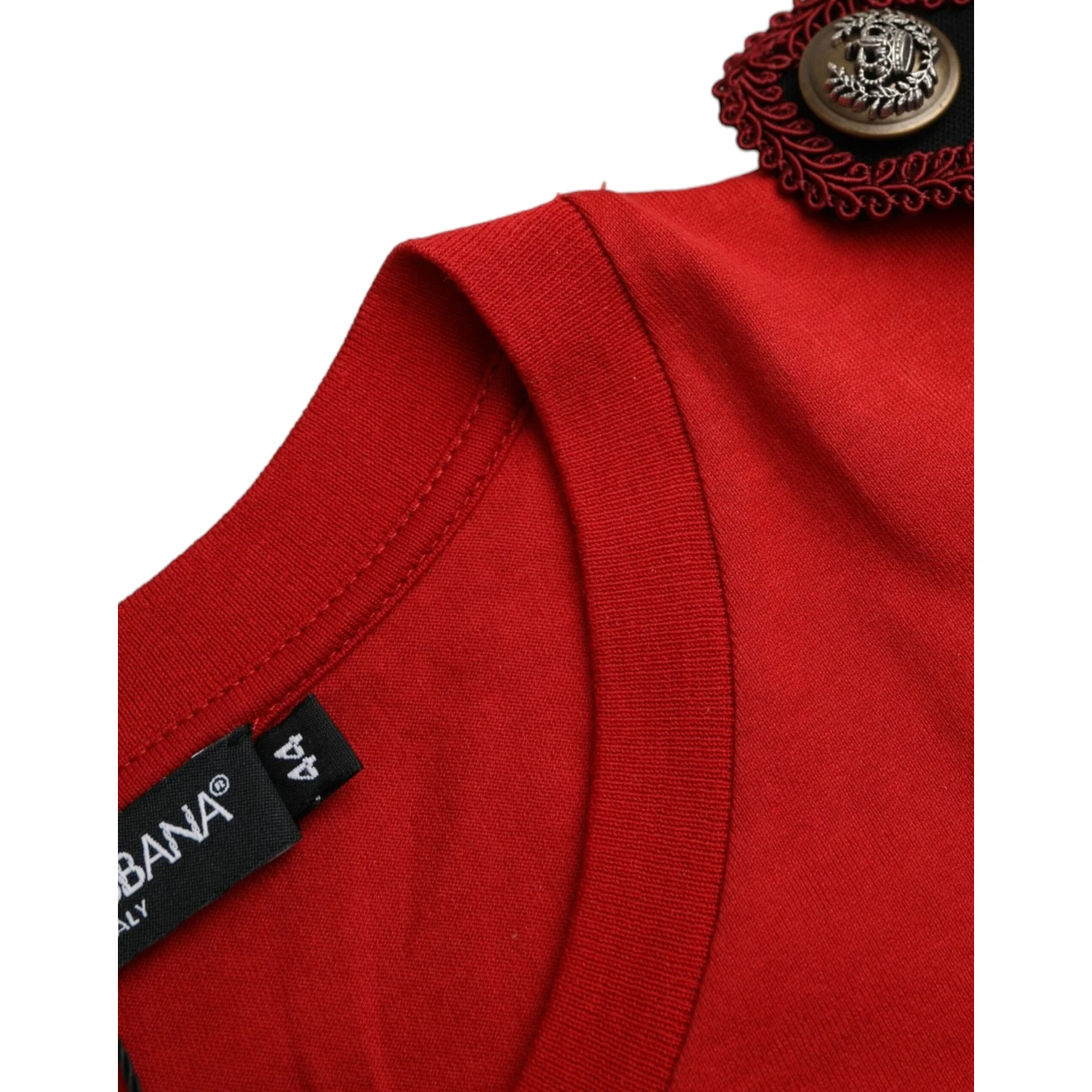 Red Cotton Graphic Print Crew Neck T-shirt