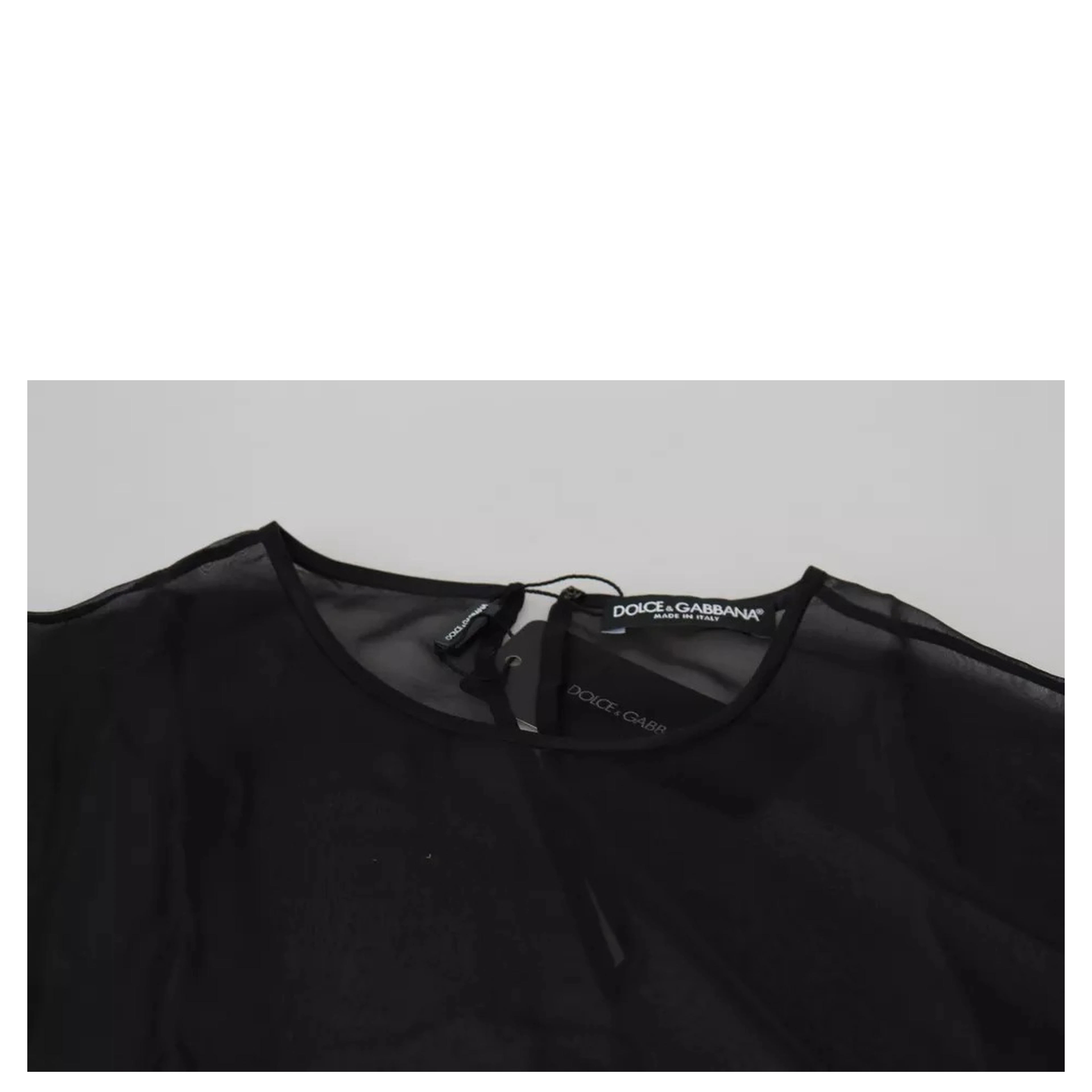 Black Mesh Transparent Blouse Pullover Top