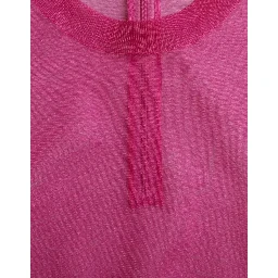 Pink Transparent Crewneck Long Sleeves Top