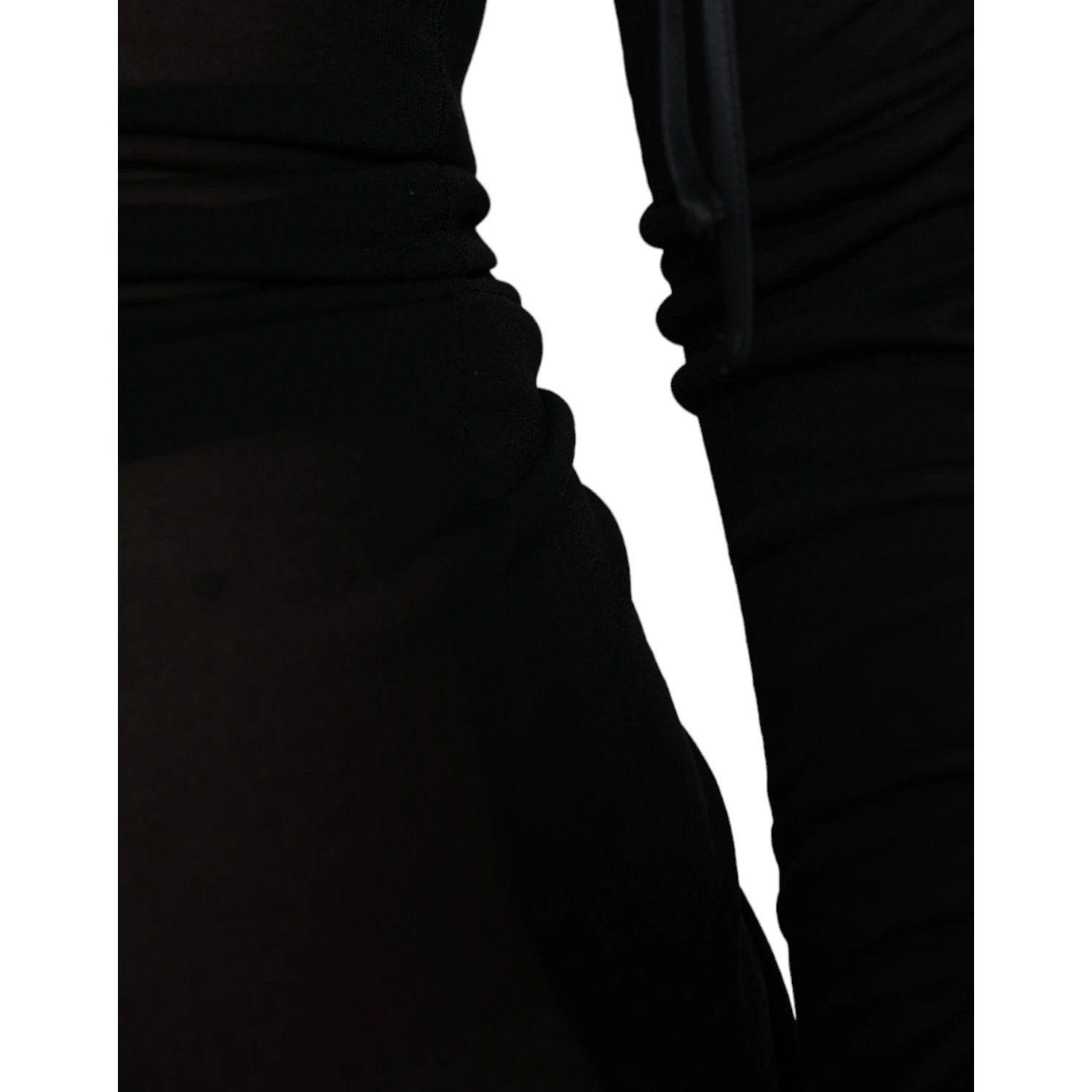 Black Sheer Bodycon Sheath Midi Dress
