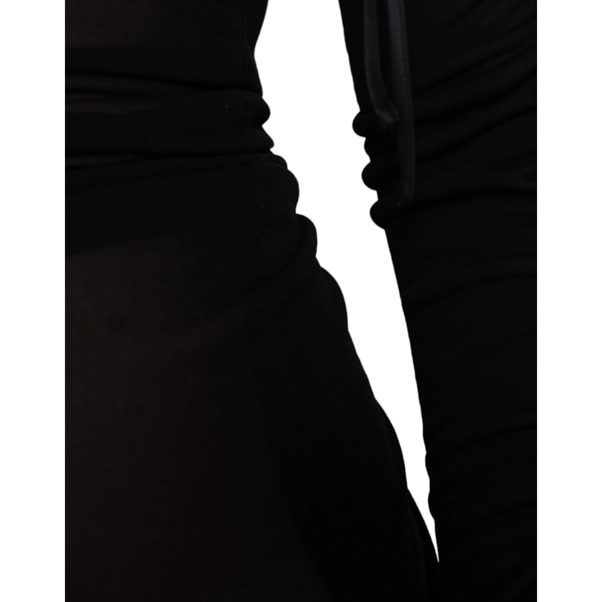 Black Sheer Bodycon Sheath Midi Dress