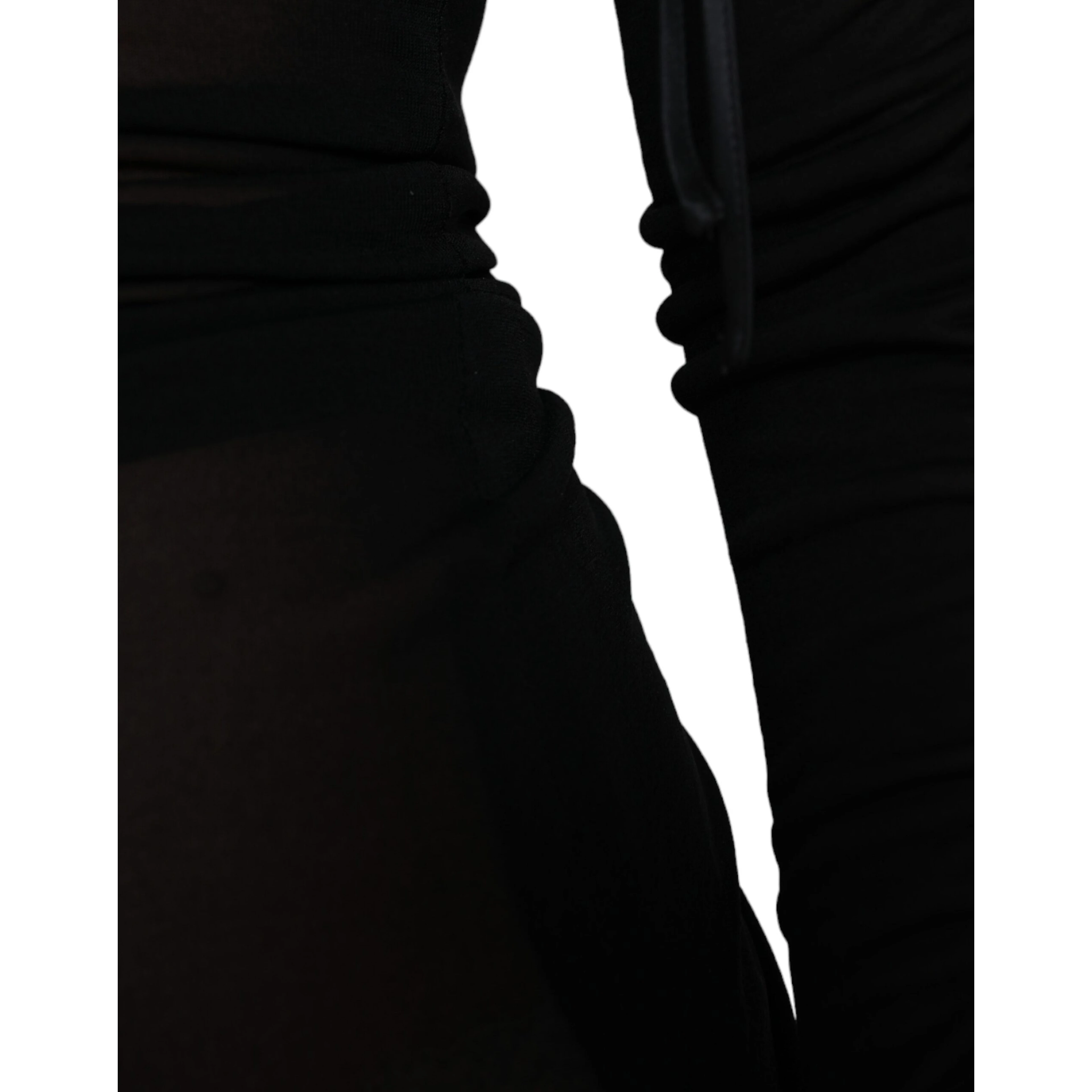 Black Sheer Bodycon Sheath Midi Dress