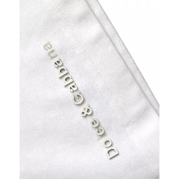 White Logo Embossed Cotton Crewneck T-shirt