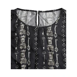 Black Key Castle Print Silk Blouse T-shirt
