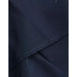 Blue Long Sleeves Ascot Collar Blouse Top