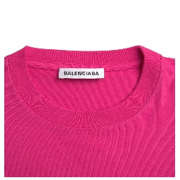 Pink Cotton Crew Neck Short Sleeves Tee Top T-shirt