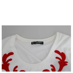White Cotton Heart Applique Sleeveless Tank Top