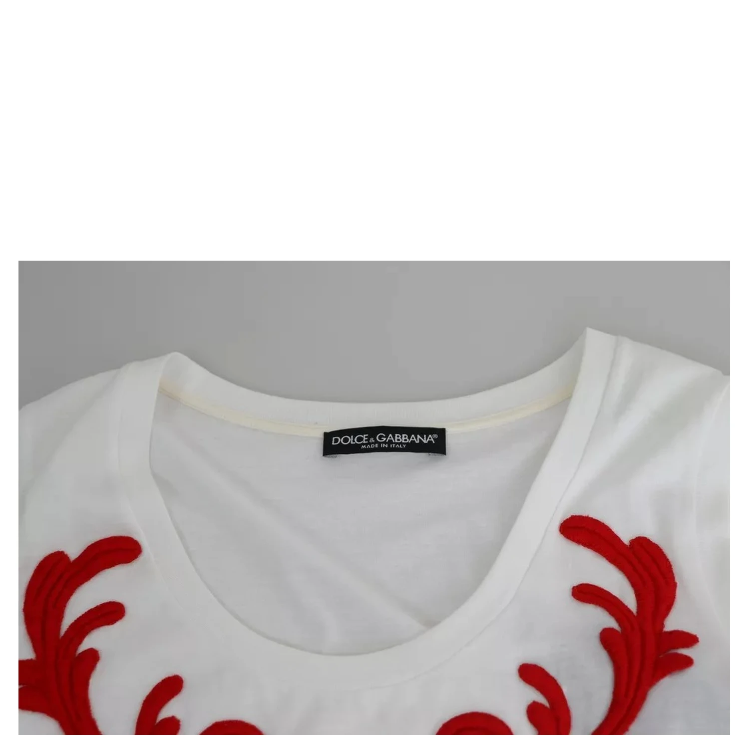 White Cotton Heart Applique Sleeveless Tank Top