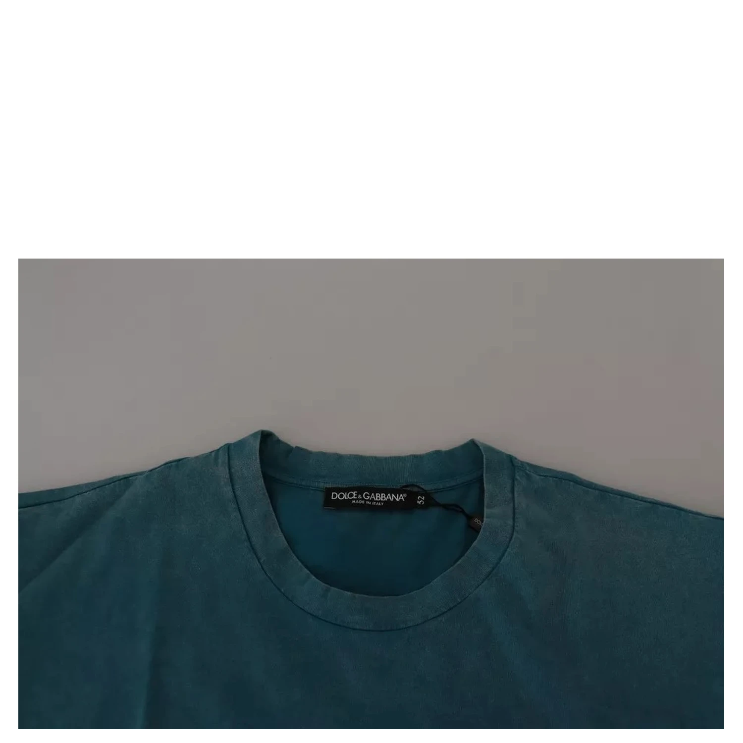Blue Logo Print Crewneck Tee Cotton T-shirt