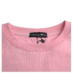 Pink Cotton Logo Long Sleeves Pullover Sweater