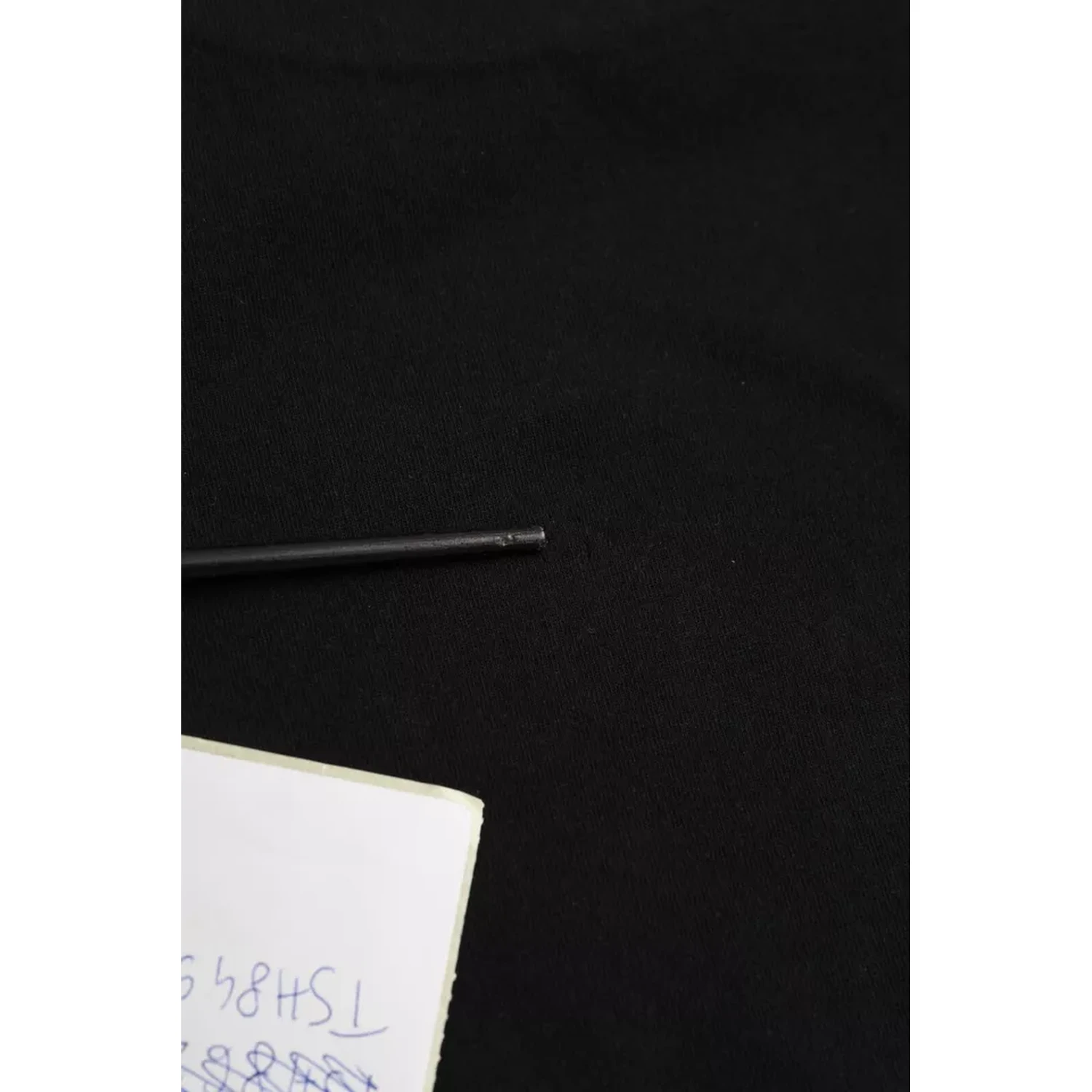 Black Cotton Logo Print Crew Neck Short Sleeves T-shirt