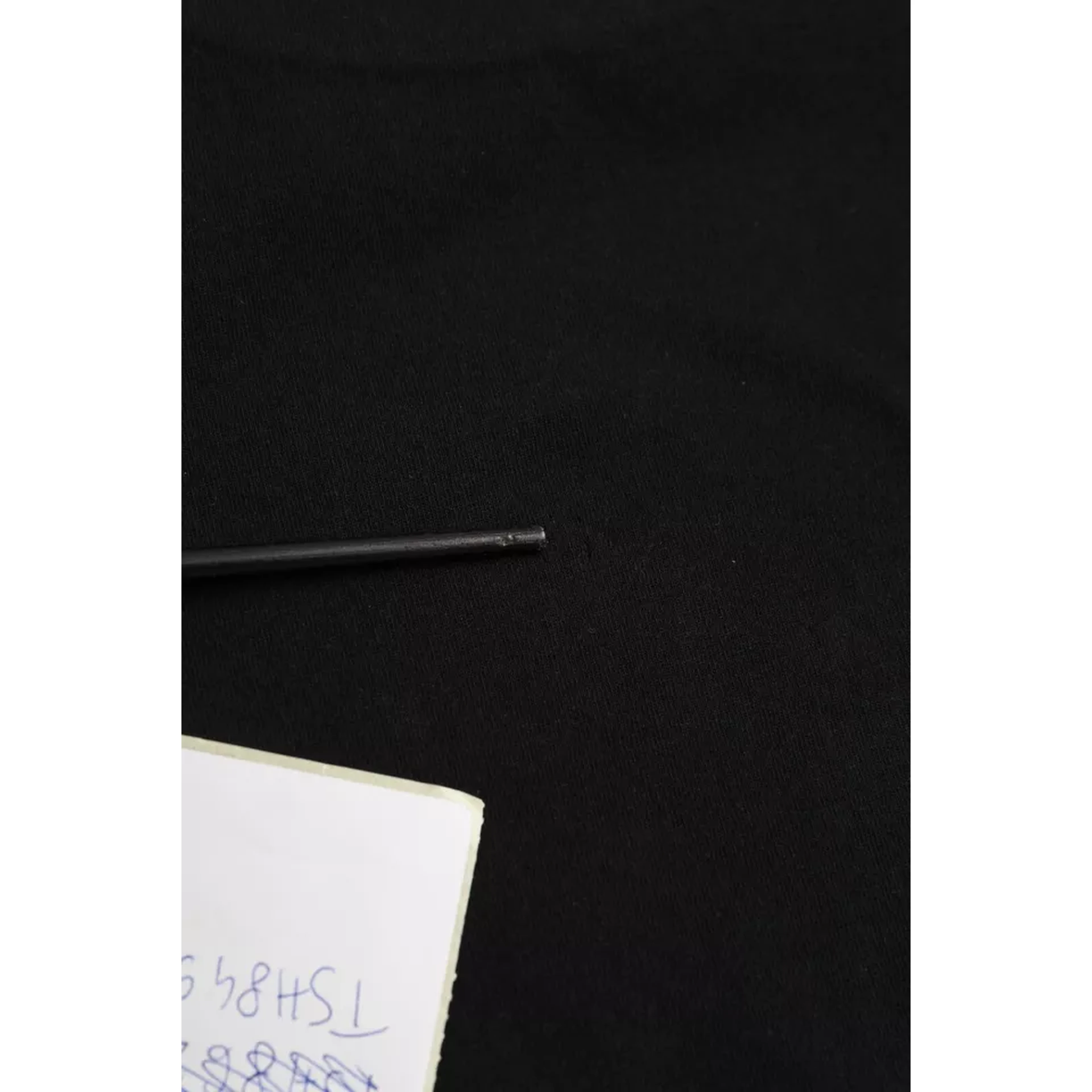 Black Cotton Logo Print Crew Neck Short Sleeves T-shirt