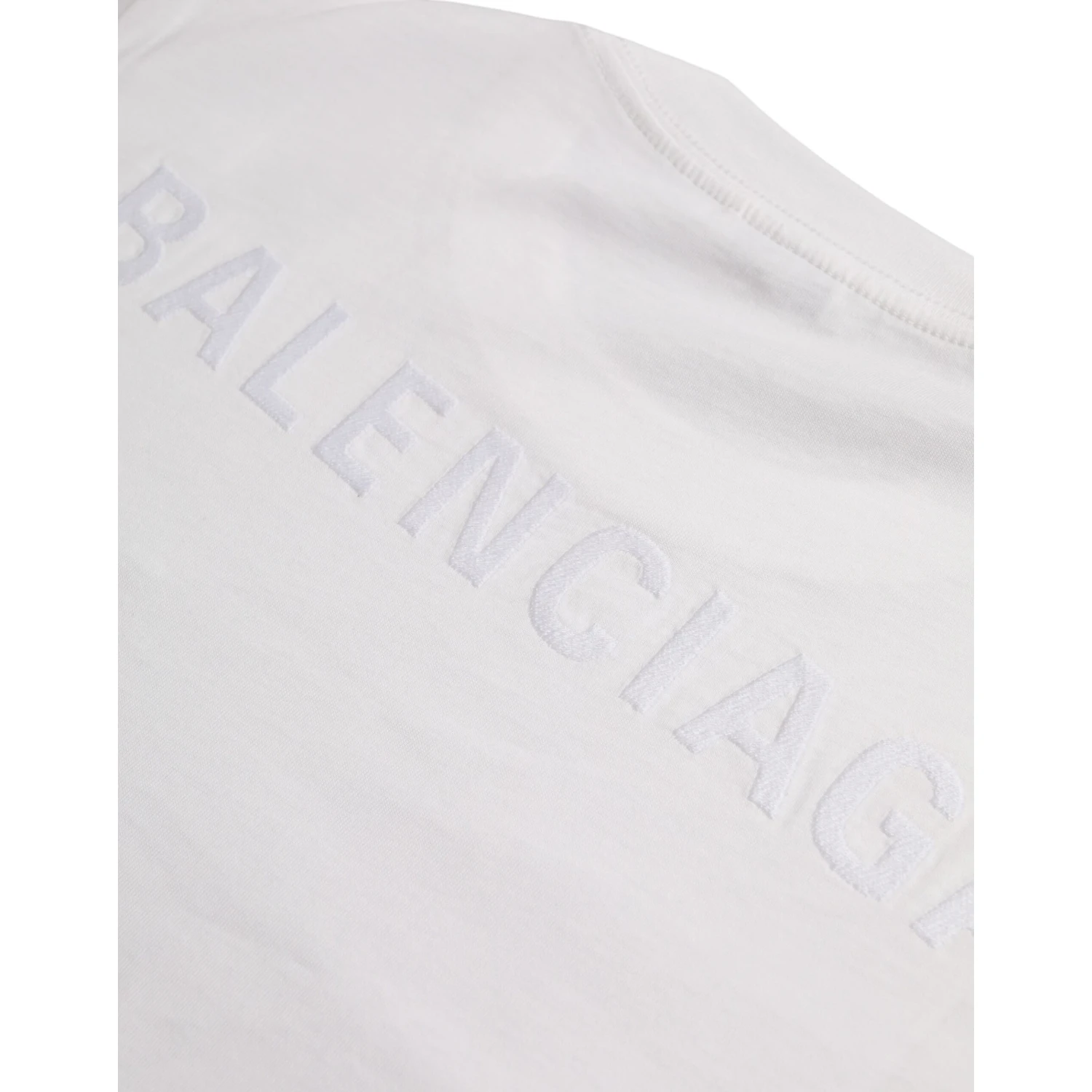 White Cotton Crew Neck Short Sleeves T-shirt