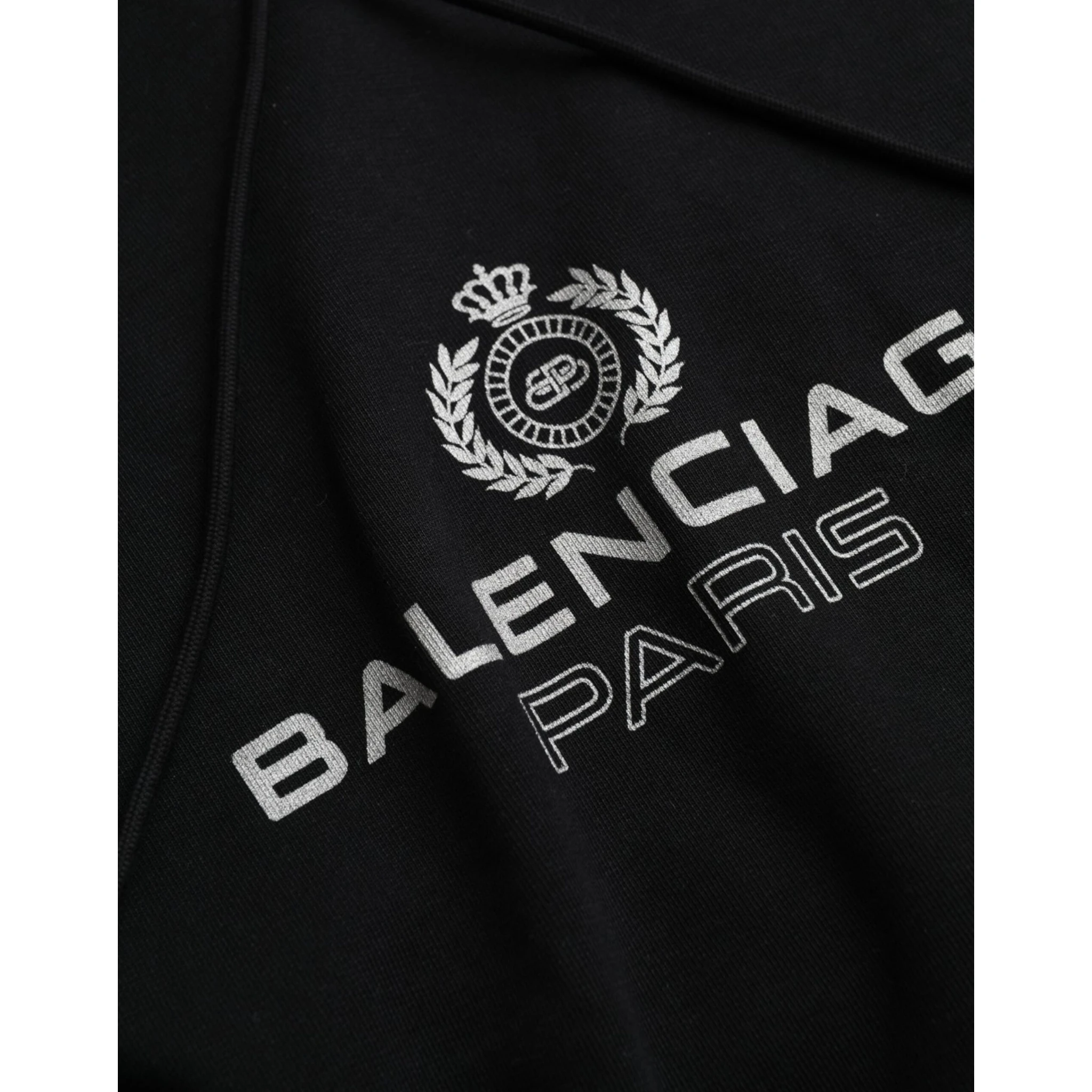 Black Cotton Logo Hooded Pullover Sweatshirt Sweater