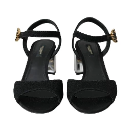 Black Crystal Ankle Strap Keira Sandal Shoes