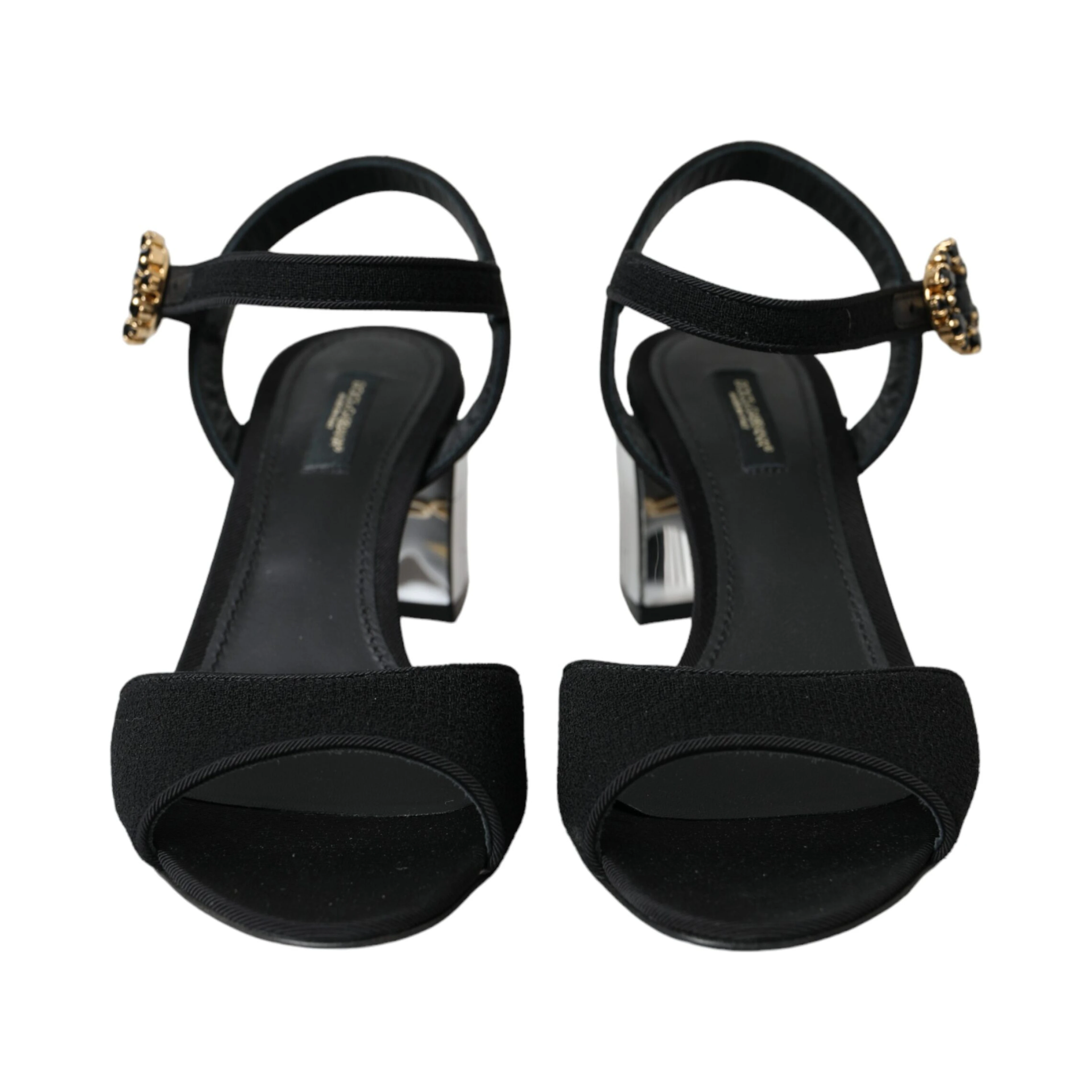 Black Crystal Ankle Strap Keira Sandal Shoes