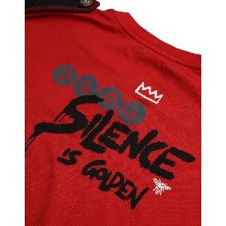 Red Cotton Graphic Print Crew Neck T-shirt