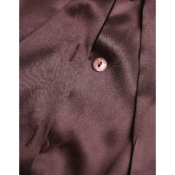 Brown Ascot Collar Long Sleeve Top Blouse