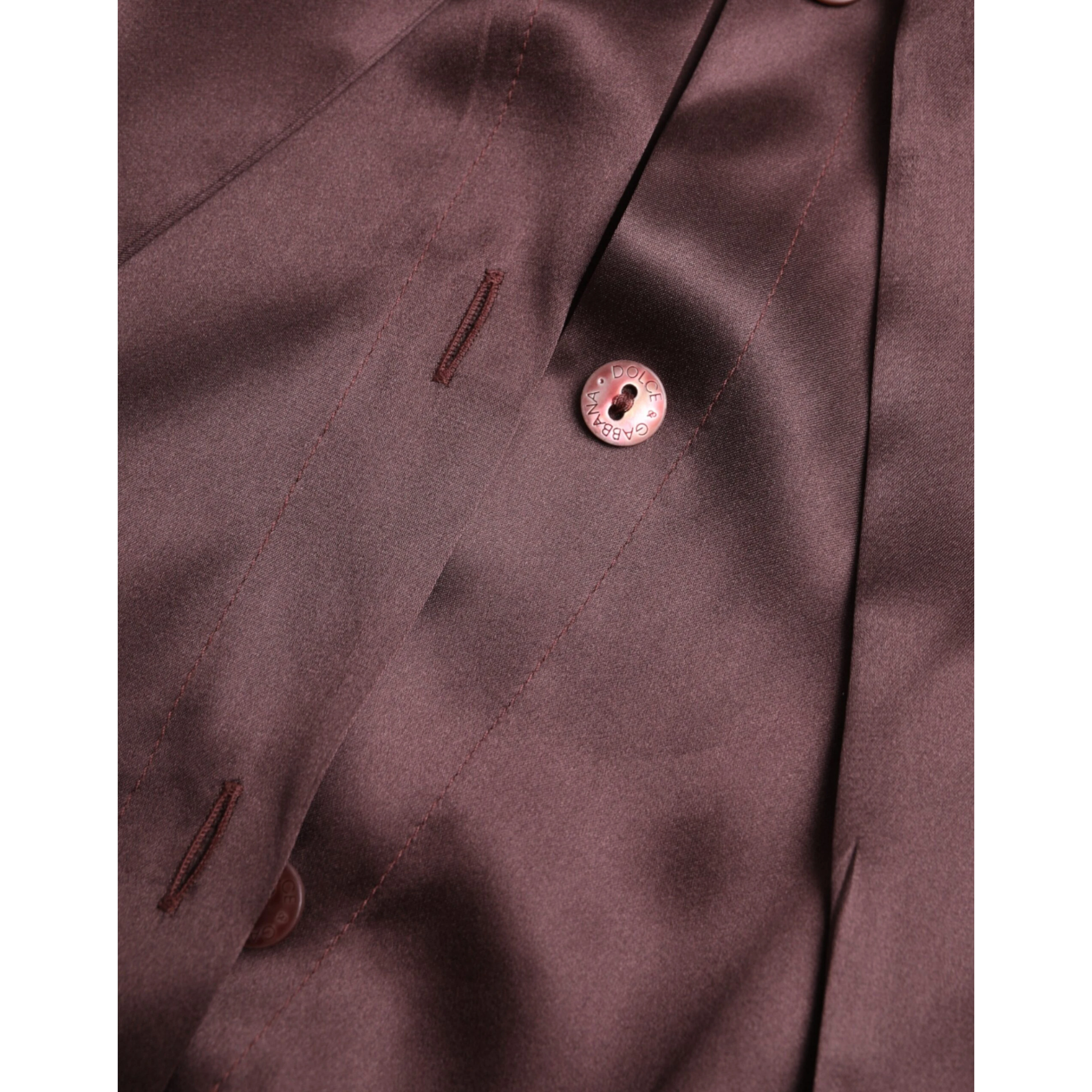 Brown Ascot Collar Long Sleeve Top Blouse