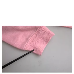 Pink Cotton Logo Print Long Sleeves Pullover Sweater