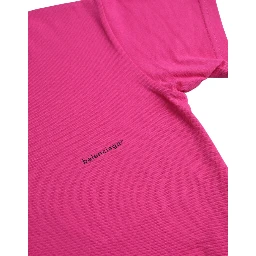 Pink Cotton Crew Neck Short Sleeves Tee Top T-shirt