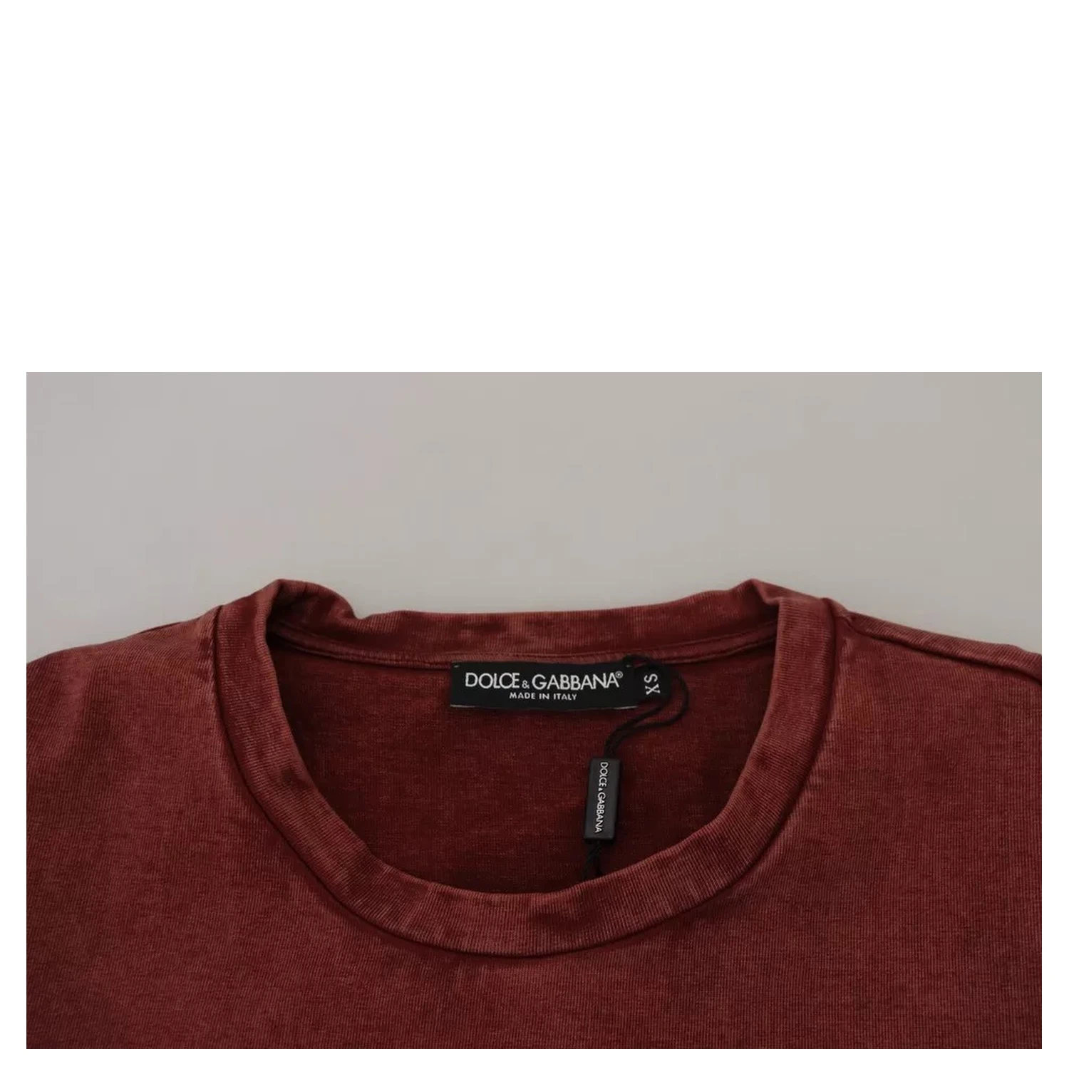 Maroon Printed Crewneck Tee Cotton T-shirt