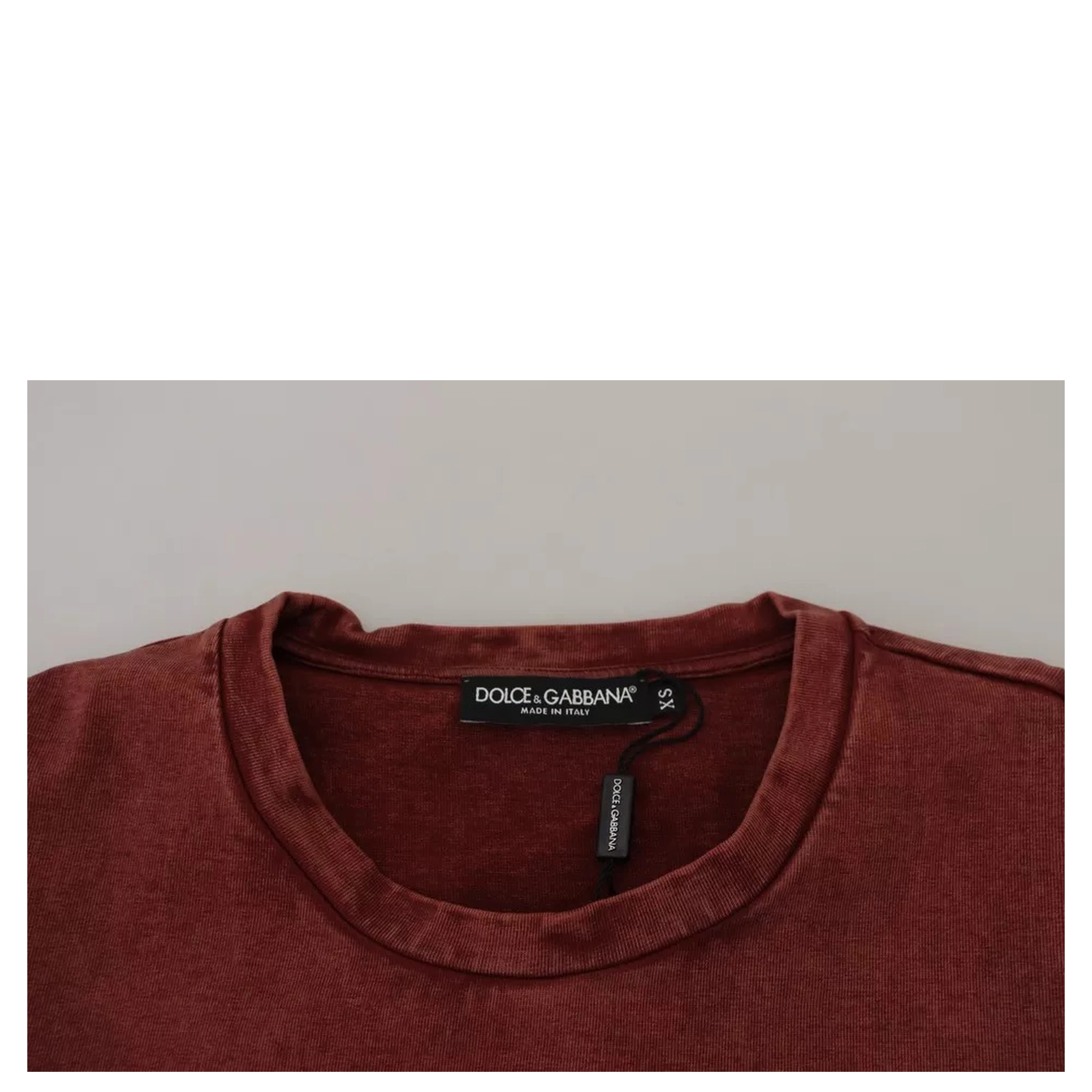 Maroon Printed Crewneck Tee Cotton T-shirt