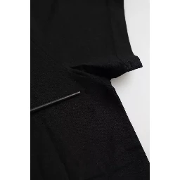 Black Cotton Logo Crew Neck Short Sleeves T-shirt