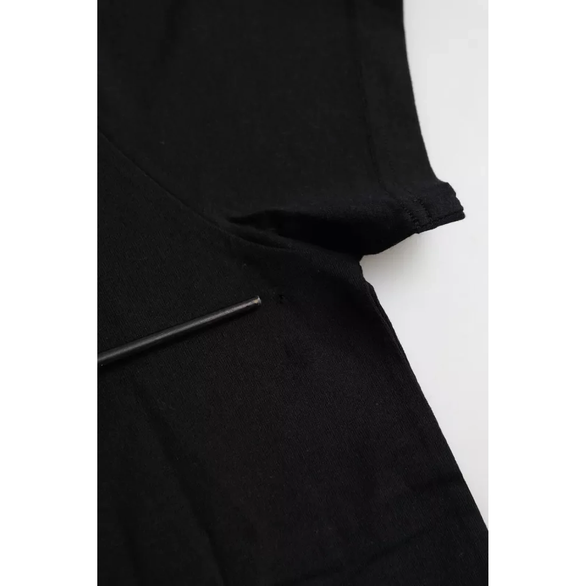 Black Cotton Logo Crew Neck Short Sleeves T-shirt
