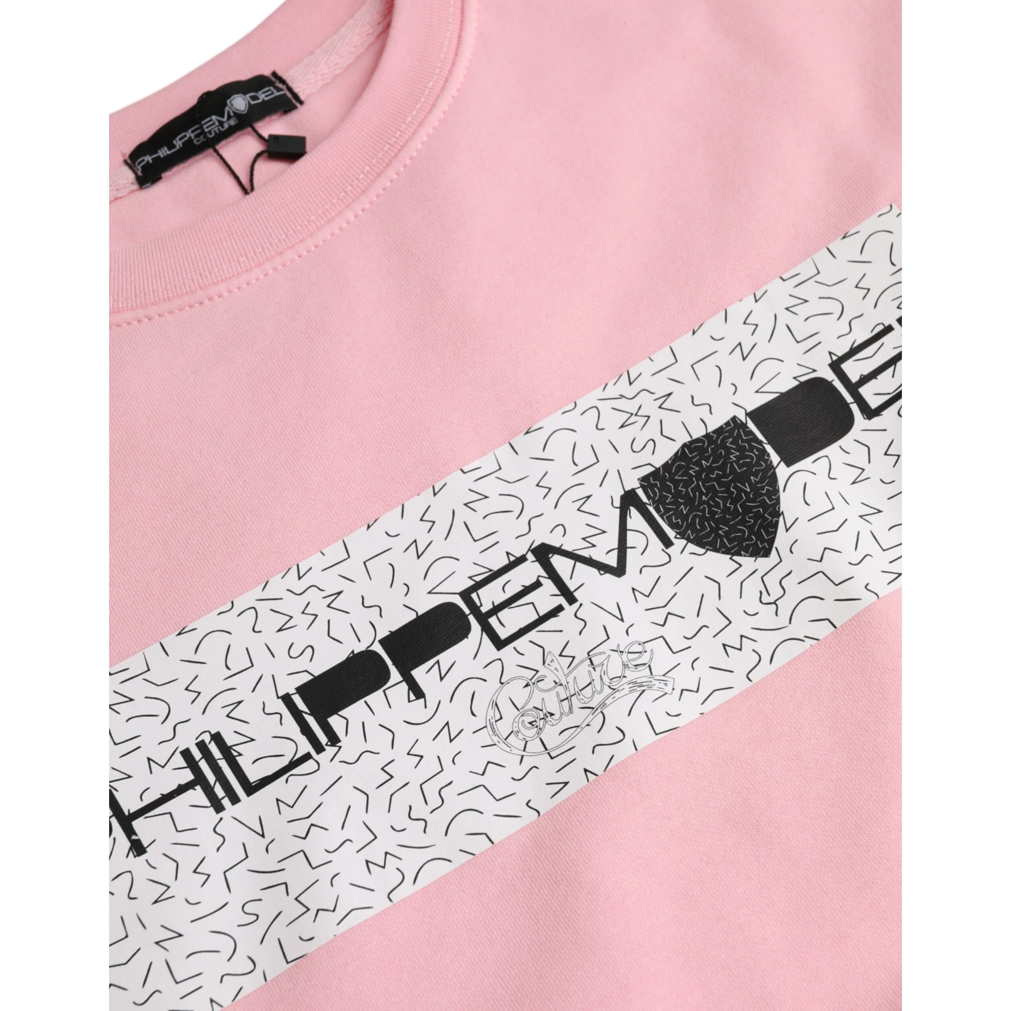 Pink Cotton Logo Long Sleeves Pullover Sweater